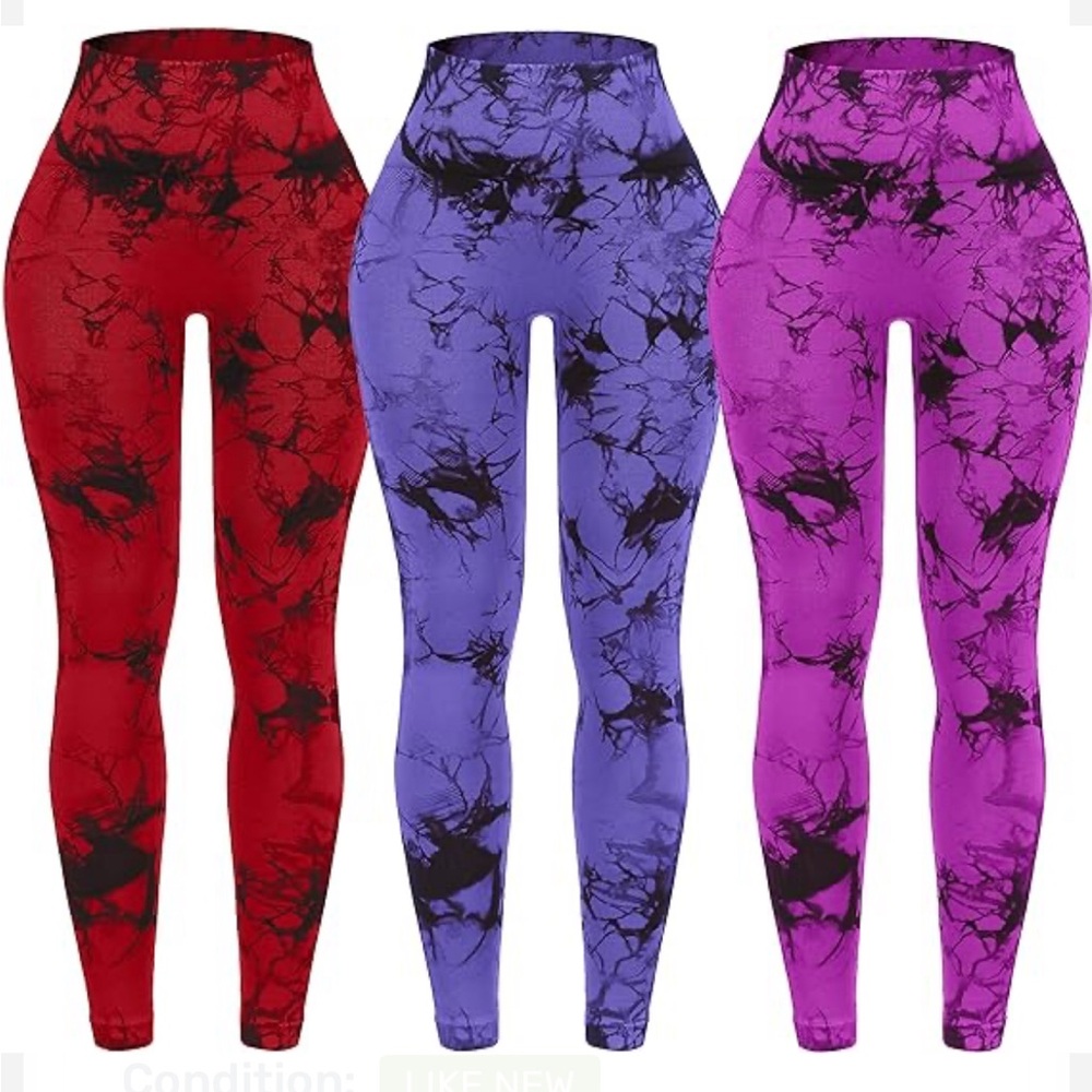 OVESPORT tie dye legging workout shaping butt lift size medium new in package